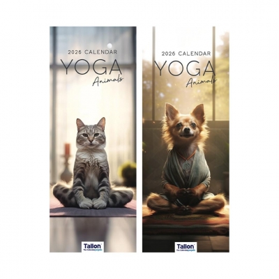 2026 Calendar Super Slim Uk Yoga Animal