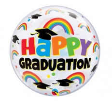 22" Single Bubble Graduation Caps & Rainbow