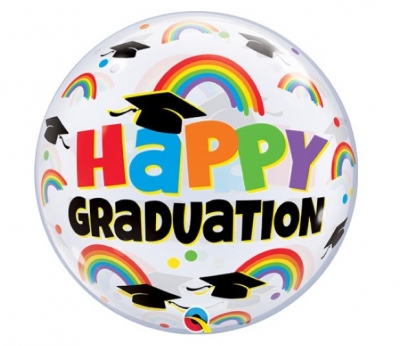 22" Single Bubble Graduation Caps & Rainbow