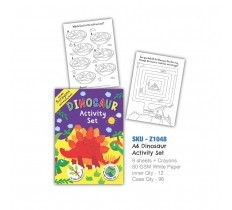 Dinosaur A6 Mini Activity Pack With Crayons