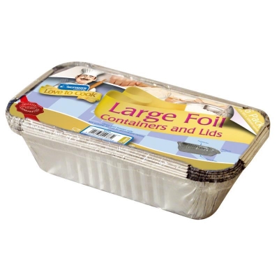 Large Foil Food Containers With Lids 6 Pack