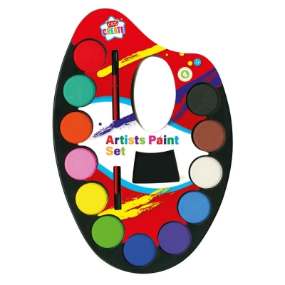 Kids Create Paint Pallette With Paints