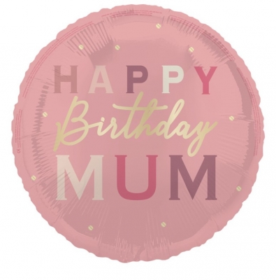 Happy Birthday Mum Round 18" Foil Balloon