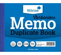 Silvine Carbonless Duplicate Lined Memo Book 102mm X 127mm