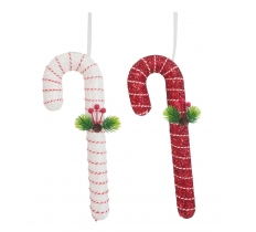 Hanging Glitter Candycane 33Cm