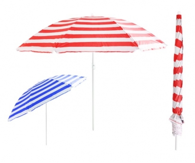 34" Rib Uv Beach Parasol With Tilt In Pvc Bag