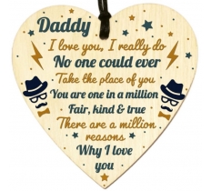 Wooden Gift Heart Plaque Craft Ornaments Fix Dad Design