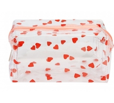 Love You More Printed Pvc Make Up Bag