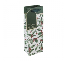 Christmas Holly Bottle Gift Bag
