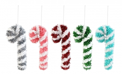 Christmas Hanging Tinsel Mini Candy Cane