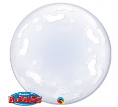 Qualatex 24" Baby Footprints Deco Bubble Balloon