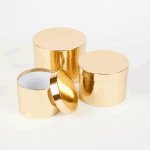 Gold Round Sheen Hat Boxes X 3