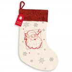 Christmas Santa Stocking Canvas / Glitter ( Stocking Only )
