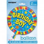 Birthday Boy Round Foil Balloon 18"