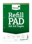 Silvine A4 Refill Pad Perforated Narrow Lines 160 Pages