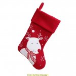 Deluxe Plush Red Modern Reindeer Stocking 40cm X 25cm