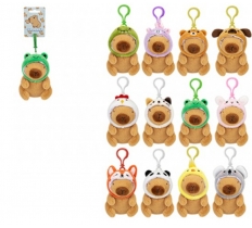 Capybara Clip On With Assorted Animal Hats 12cm
