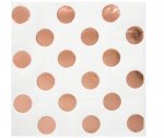 Rose Gold Dot Paper Napkins 16 Pack
