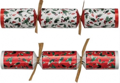 Red & White Holly Crackers 10" 100 Pack (35p each)