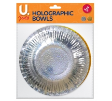 Holographic Bowl Gold & Silver 8 Pack