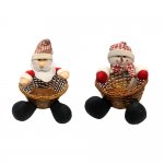 Santa / Snowman Christmas Wicker Basket 20 X 19 X 23cm