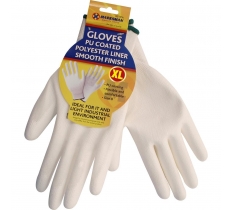 White 10" 13G Coating Smooth Finish Gloves