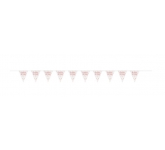 ROSE GOLD PRISMATIC PLASTIC FLAG BANNER HAPPY BIRTHDAY 9FT