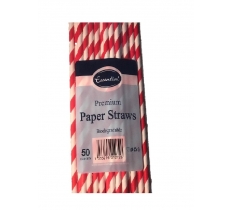 Essential Red Stripe Straws Pack 50