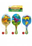 Dinosaur 22cm Wooden Paddle Bat And Ball Game