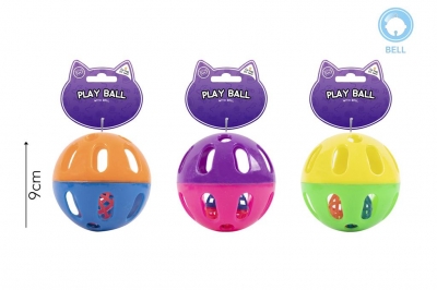 Cat Play Ball Toy With Bell 3 Colours