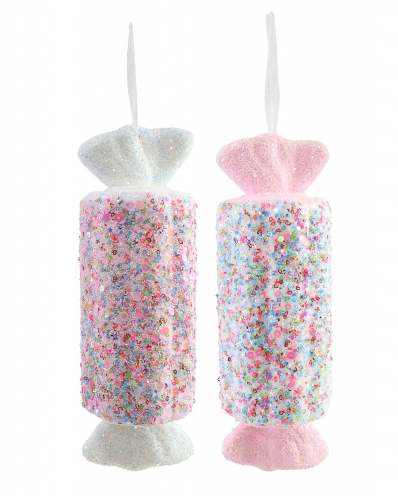 Christmas Hanging Sprinkles Candy Pink 29cm - Click Image to Close