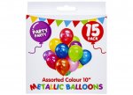 10" Metallic Balloons Pack Of 15