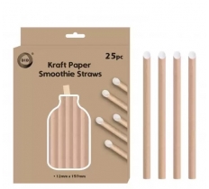 25pc Kraft Paper Smoothie Straws