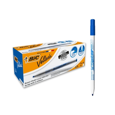 BIC Velleda Blue Dry Wipe Whiteboard Pens x 24