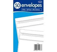 County White Self Seal ( 89mm X 152mm ) 50 Pack