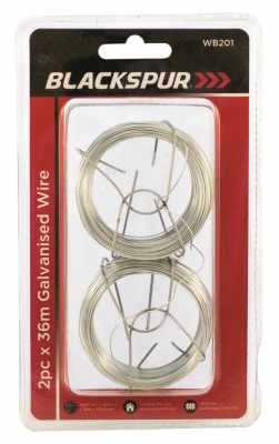 Blackspur 36M X 0.6mm Galvanised Wire 2 Pack