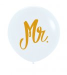 24" Mr Fashion Colour White 005 Latex Balloons 60cm 3PC