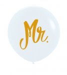 Mr Fashion Colour White 24" Latex Balloons 60cm 3 Pack 3PC