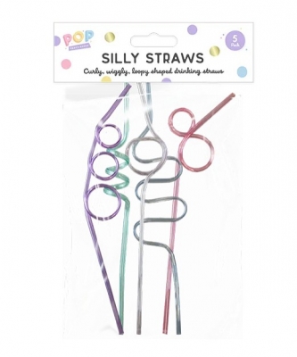 Pastel Silly Straws 5pk
