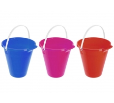 9" ROUND BUCKET WITH POUR AND WHITE HANDLE