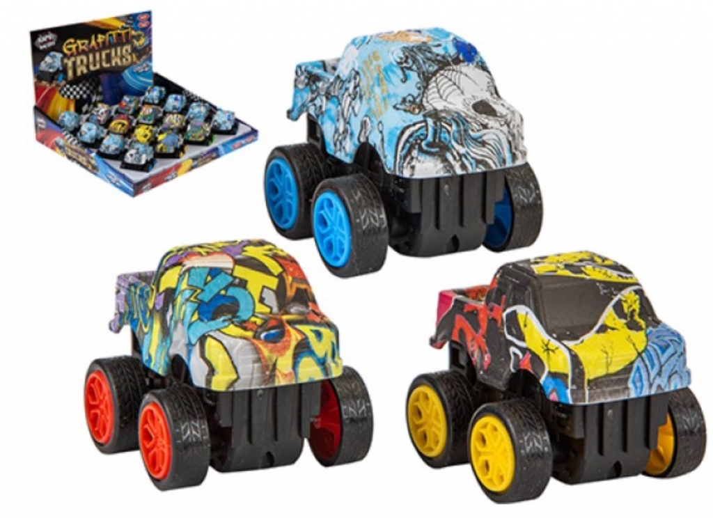 Pull Back Graffiti Truck Racer 6cm - Click Image to Close