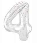 34" GLITZ 4 Rose Gold Printed Prism Foil Balloon Numeral