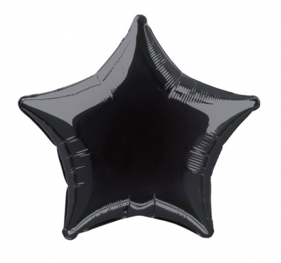 Solid Star Foil Balloon 20" Black