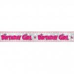 Pink Birthday Girl Birthday Banner 12Ft