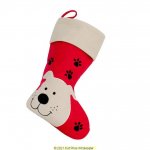 Deluxe Plush Red Dog With Black Paws Stocking 40cm X 25cm