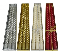 Spiral Candles Metallic 3pc