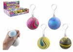 Galaxy Colour Squishy Ball With Clip On 4.8cm 4 Assorted