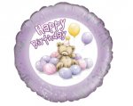 Oaktree 18" Cute Bear Happy Birthday Lilac