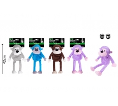 Plush Monkey Dog Toy Squeak & Crinkle