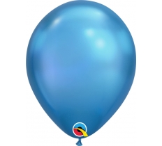 Qualatex 11" Round Chrome Blue Latex Balloons 25 Pack